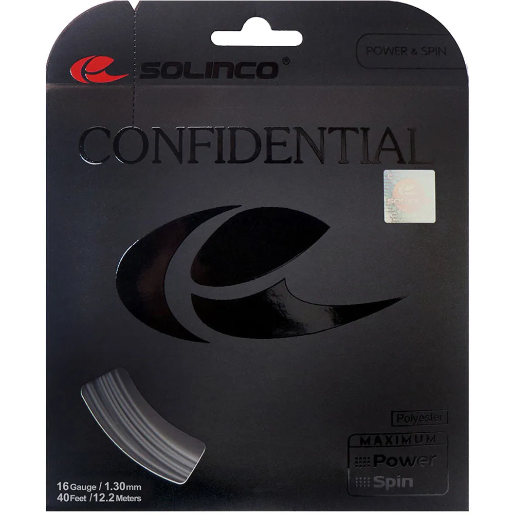 Solinco Confidential 16/1.30 Tennis String (Grey)