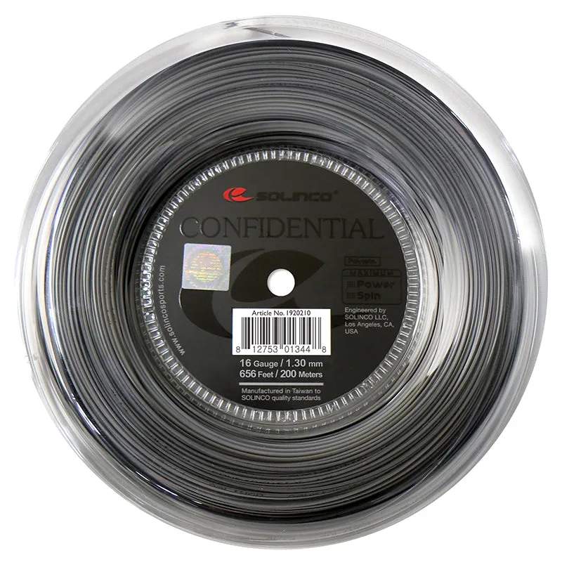 Solinco Confidential 16/1.30 Tennis String Reel (Grey)