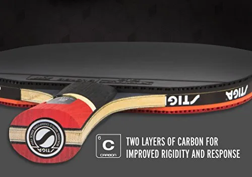 Stiga Pro Carbon Wooden Table Tennis Racket- Multicolour