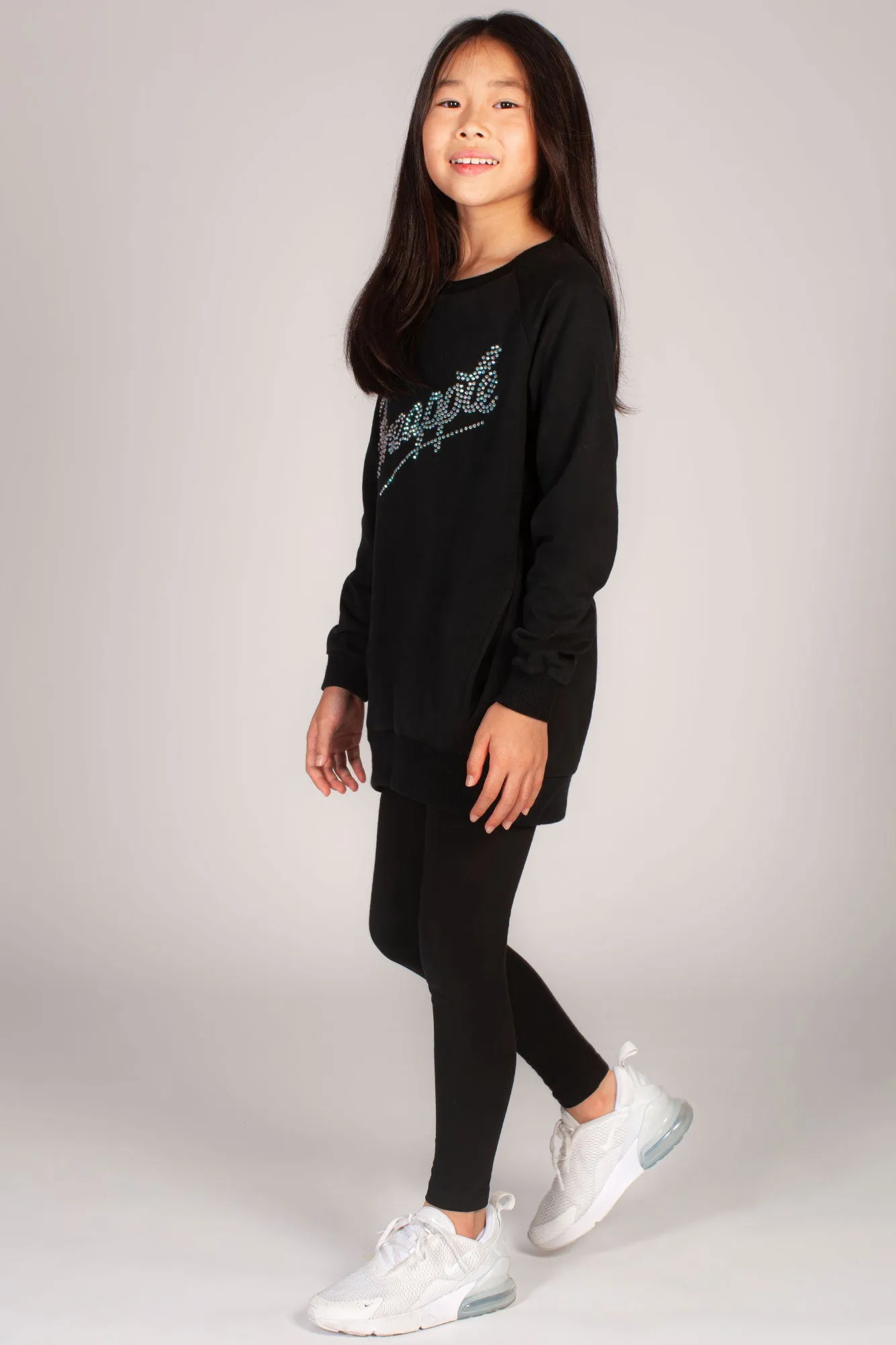 Stud Logo Longline Sweat Top