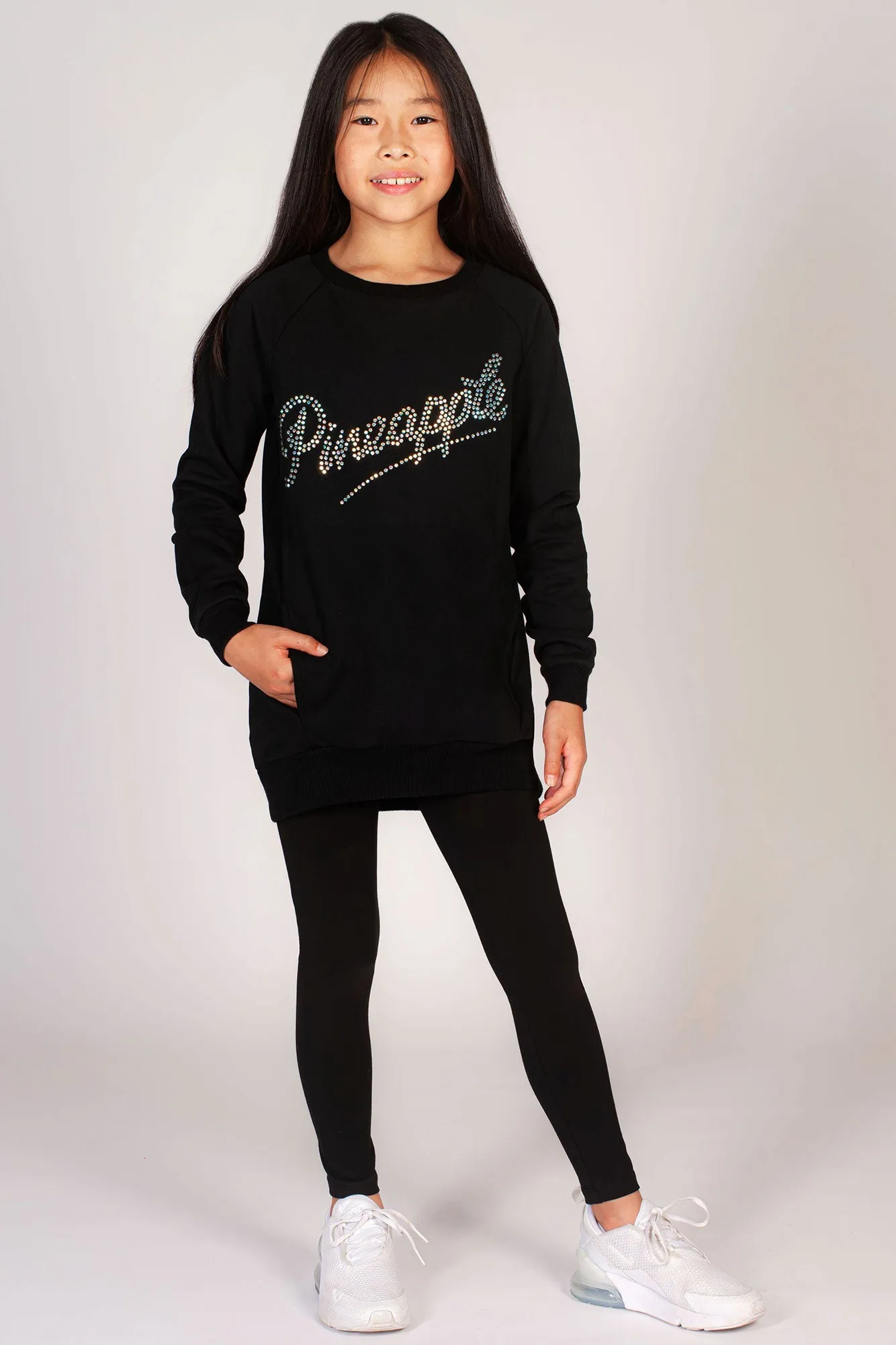 Stud Logo Longline Sweat Top