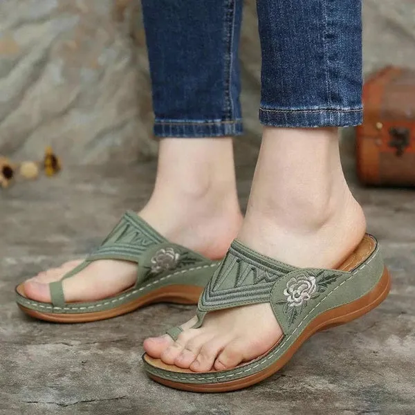 Summer Beach Flip Flops Casual Slippers Wedge Heels