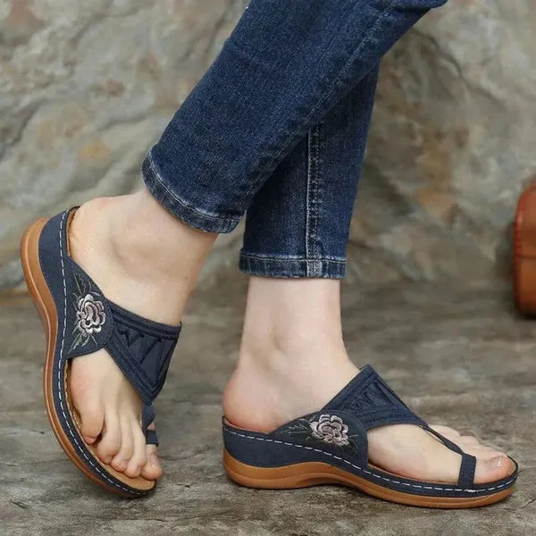 Summer Beach Flip Flops Casual Slippers Wedge Heels