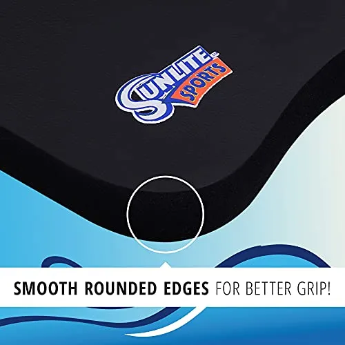 Sunlite Sports Kids Swim Kickboard, Pool Float for Swimming Training and Light Water Exercise, Made of High-Density EVA Foam, Kids Boogie Board for Pool Fun (Black)