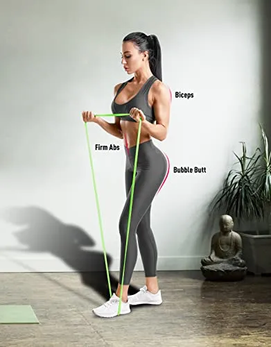 SUNPOW Pull Up Assistance Bands - Set of 5 Resistance Heavy Duty Workout Exercise Crossfit Stretch Fitness Bands Assist Set for Body, Instruction Guide and Carry Bag Included