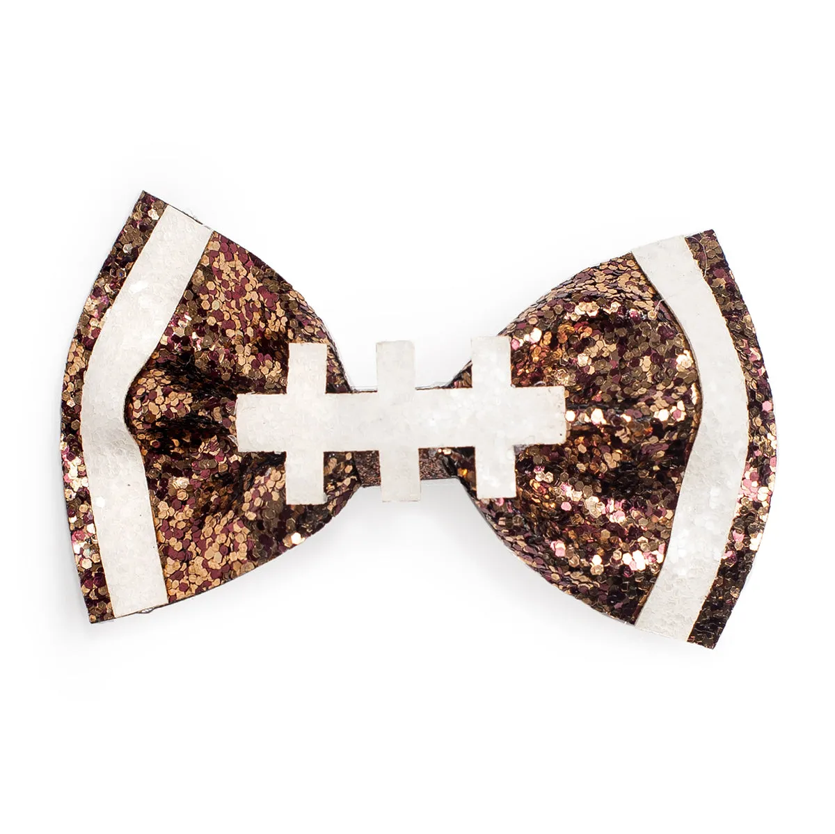 Sweet Wink Glitter Football Bow Hair Clip