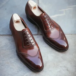 Tan Leather Santiago Brogue Oxfords - Formal Shoes