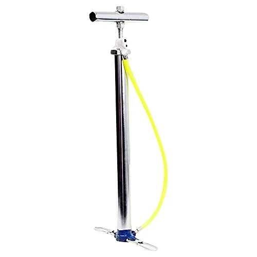 Target20 High Pressure Steel Bicycle Air Pump Tyre Inflator Cycle Pump for Cycles, Toys Delux BCP Chrome Silver