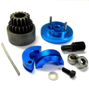TD10098 1/10 RC Alloy 2 Shoe 16-21T Clutch Kit Blue Flywheel Blue Shoes Bearings