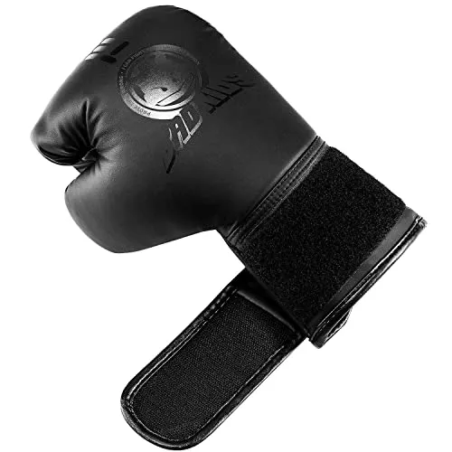 TEKXYZ Bad Kids Series Boxing Gloves 4 OZ, Black - Synthetic Leather Kids Boxing Training Gloves with Vivid Color for Boys and Girls Age 3 to 12 Years Old