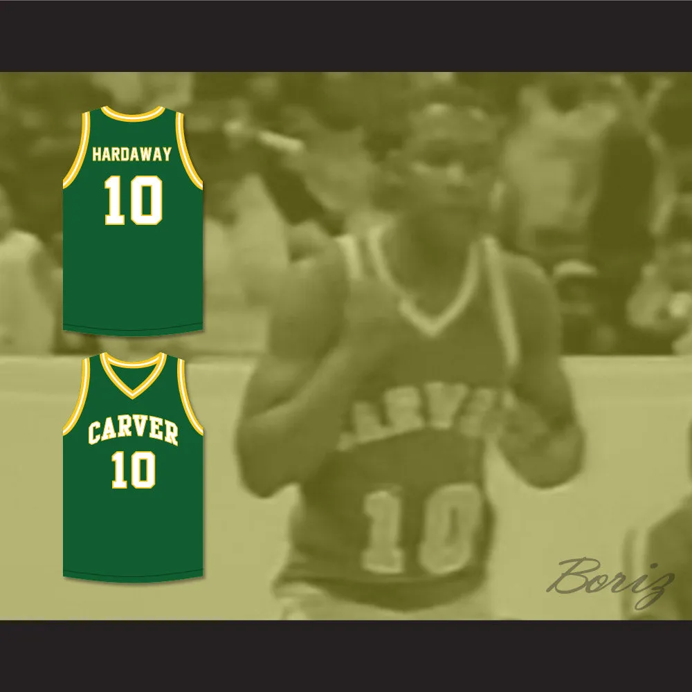Tim Hardaway 10 Carver Military Academy Challengers Green Basketball Jersey 2
