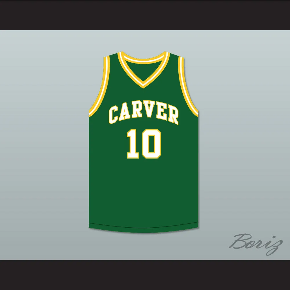 Tim Hardaway 10 Carver Military Academy Challengers Green Basketball Jersey 2