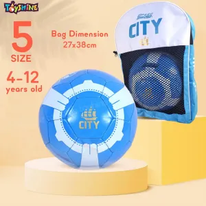 Toyshine Speed-Up City Football Soccer with Bag and Pump,Size 5, 4-12 Year -Multicolor
