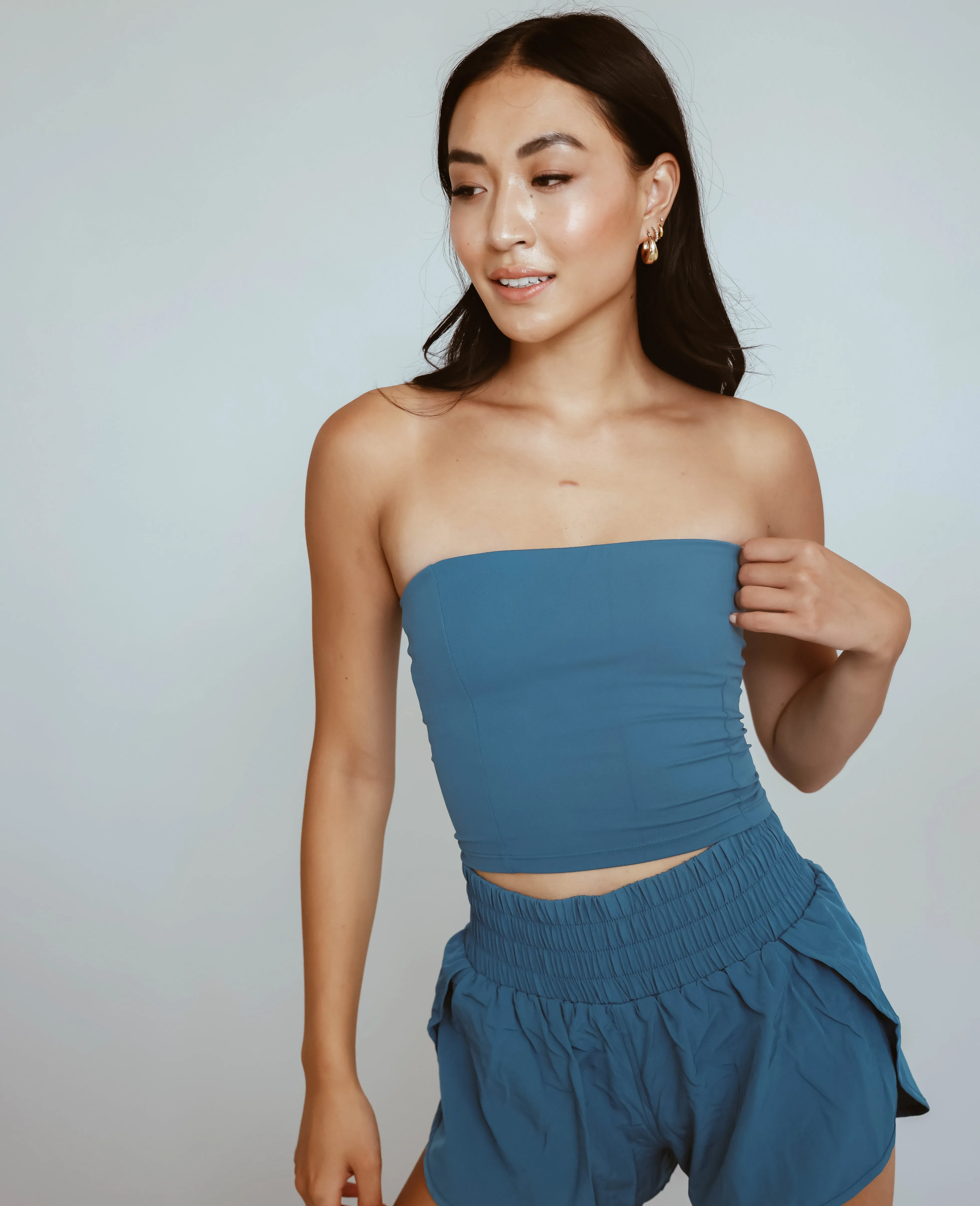 Tube Top Longline Bra - Ink Blue