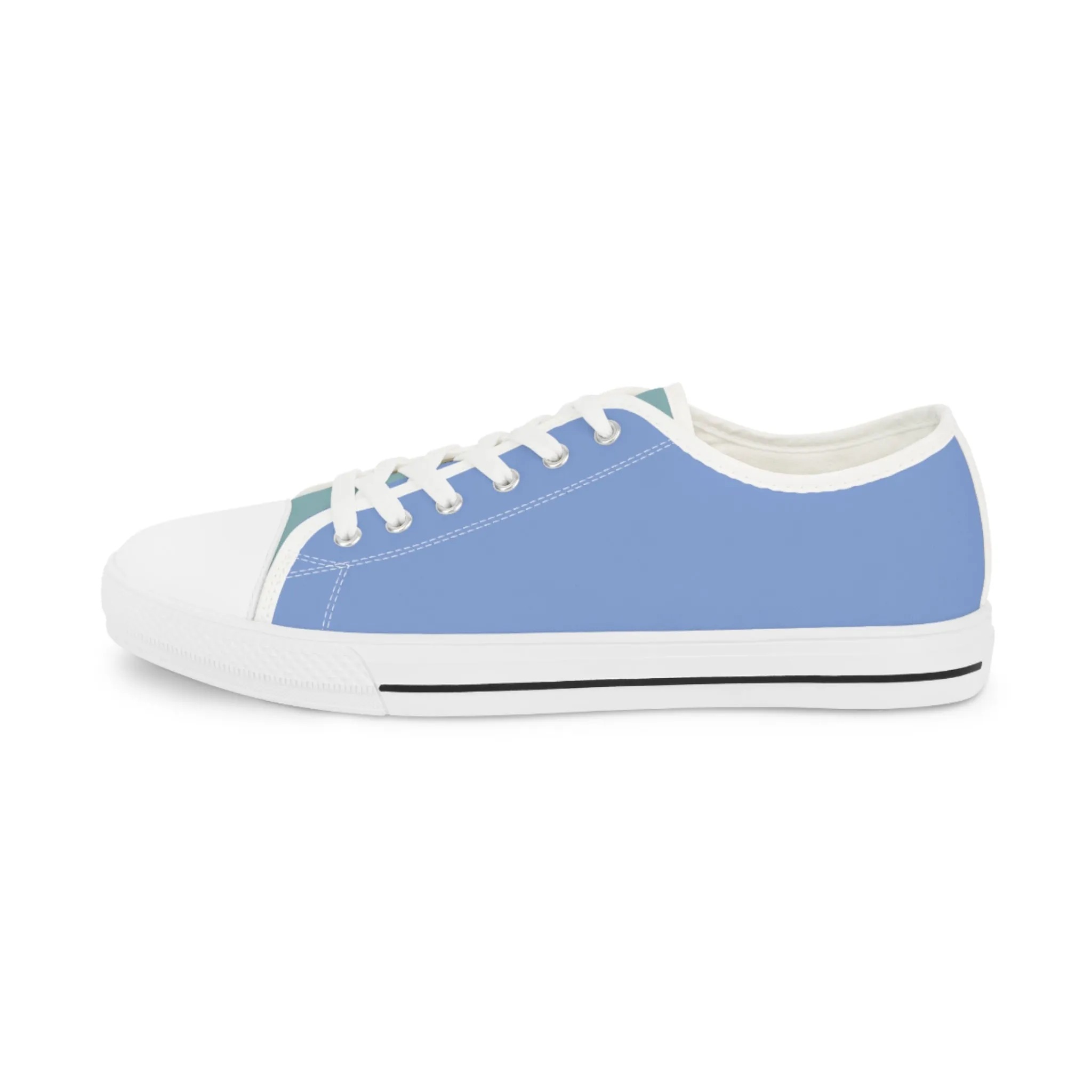 Turquoise Breeze Men's Two-Tone Low Top Sneakers - Step Into Calm – Where Cool Blues Meet Effortless Elegance!