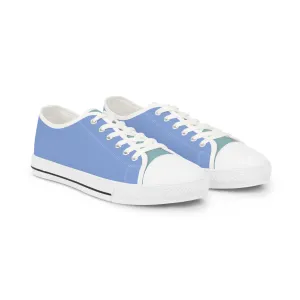 Turquoise Breeze Men's Two-Tone Low Top Sneakers - Step Into Calm – Where Cool Blues Meet Effortless Elegance!