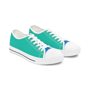 Turquoise Reef Ladies' Two-Tone Low Top Sneakers - Ride the Waves – Where Ocean Blue Meets Turquoise Cool!