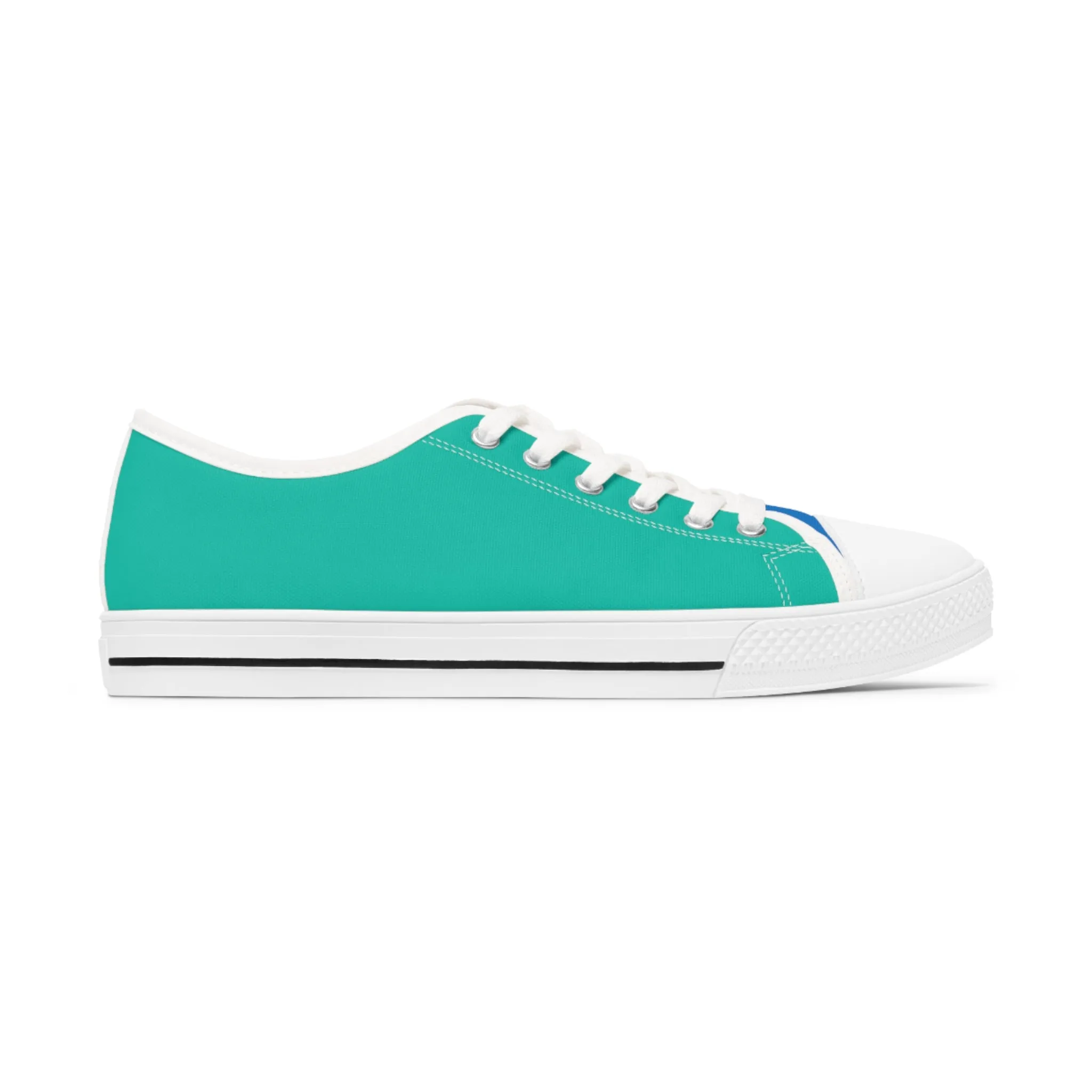 Turquoise Reef Ladies' Two-Tone Low Top Sneakers - Ride the Waves – Where Ocean Blue Meets Turquoise Cool!