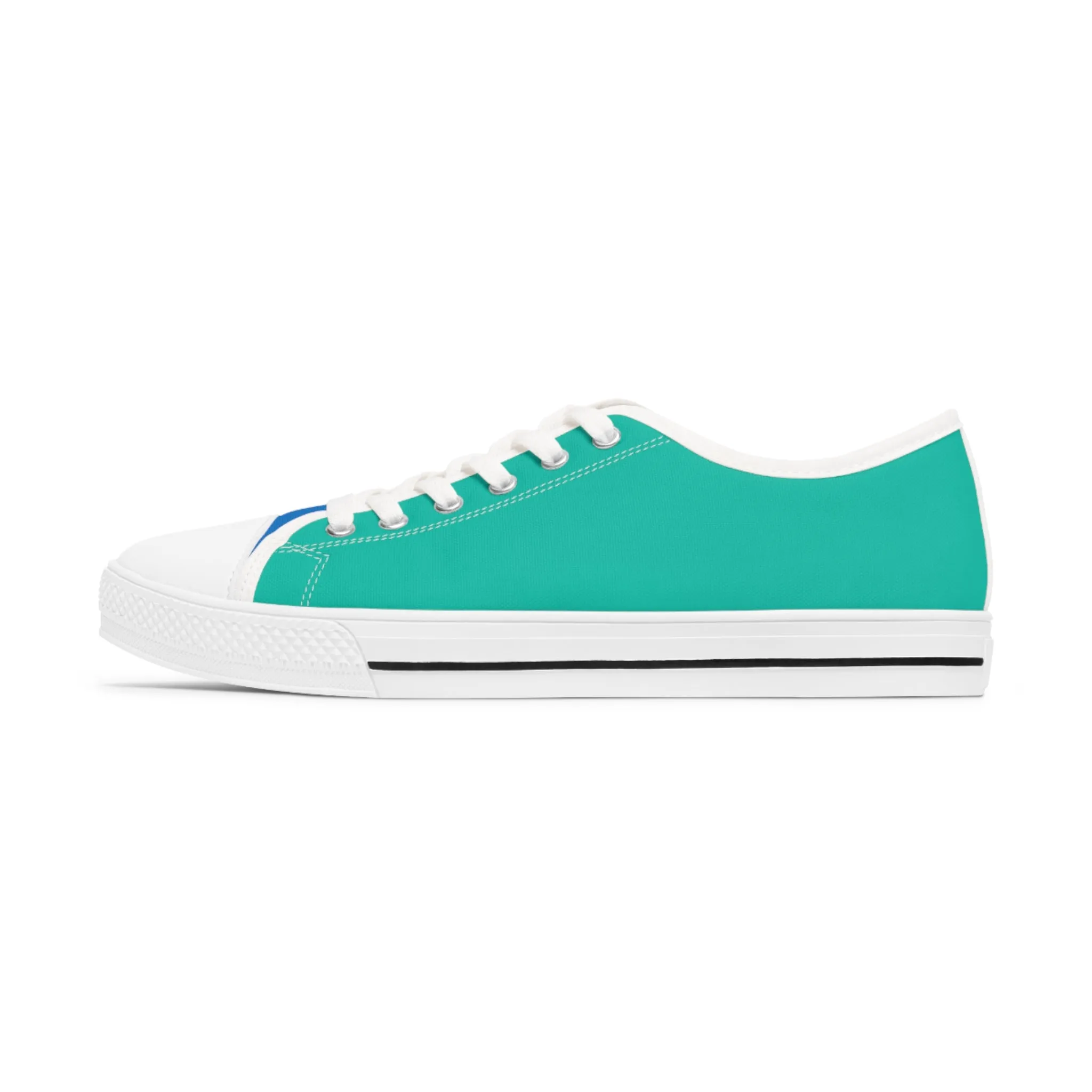 Turquoise Reef Ladies' Two-Tone Low Top Sneakers - Ride the Waves – Where Ocean Blue Meets Turquoise Cool!