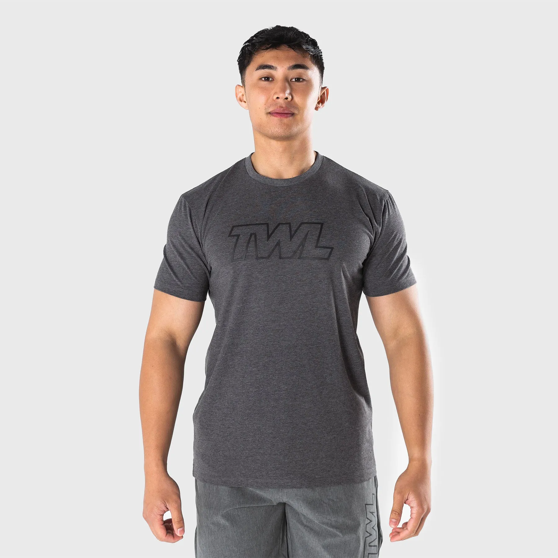 TWL - MEN'S EVERYDAY T-SHIRT - ATHLETE - CHARCOAL MARL/BLACK