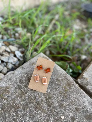 Two Pack Orange Texas Stud  Football Stud