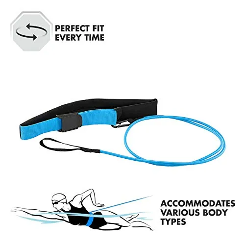 TYR Foam Aquatic Resistance Belt, (Black-Blue)