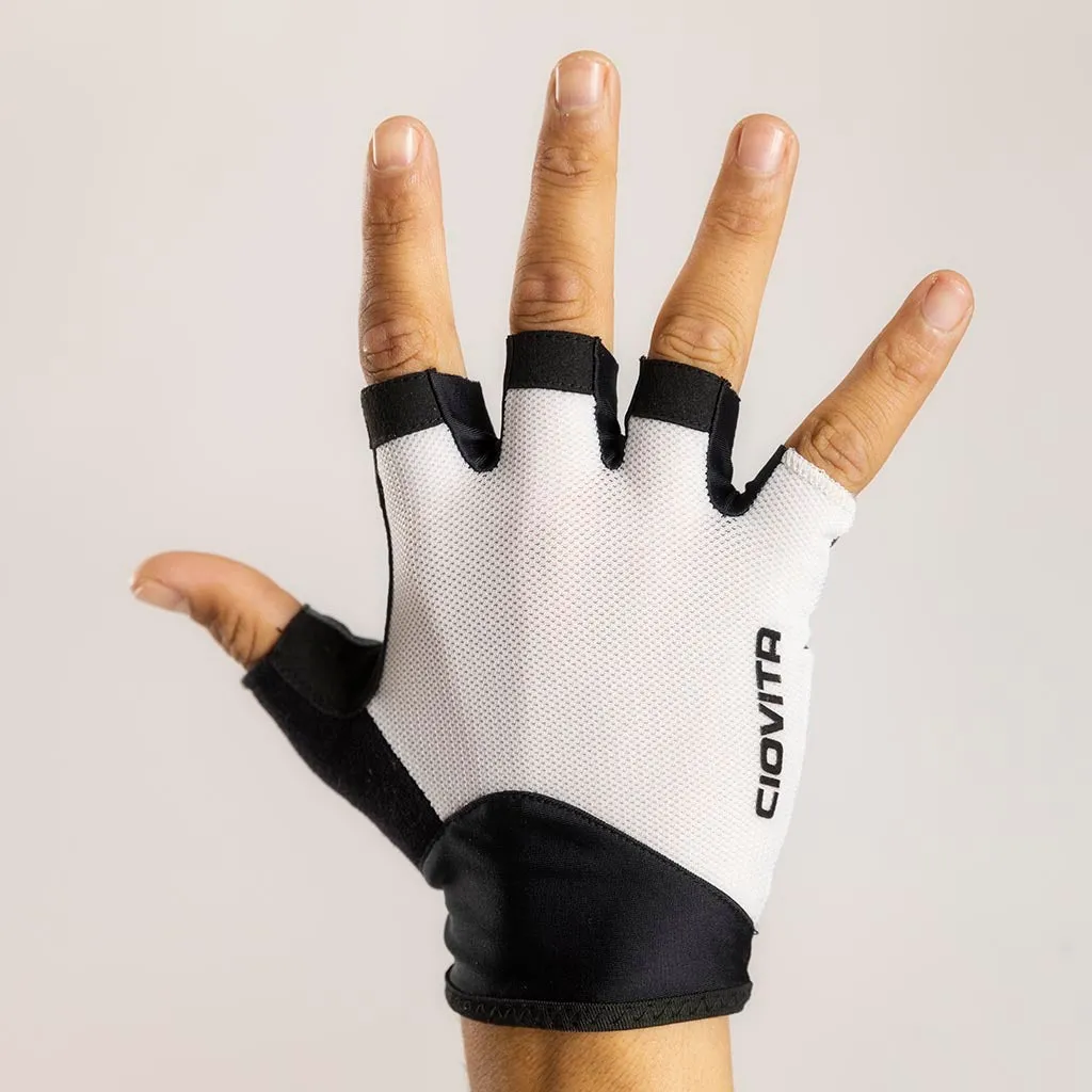 Velocita Short Finger Cycling Gloves (White)