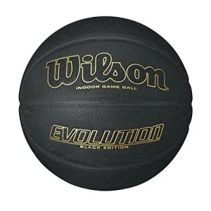 Wilson Evolution Black Edition Official Composite Basketball, 29.5, Black/Gold