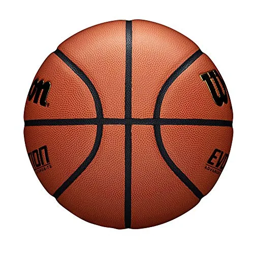 Wilson Rubber with Pebbled Composite Leather Evolution Indoor Game Basketball, Official Size (29.5"), Black, Orange