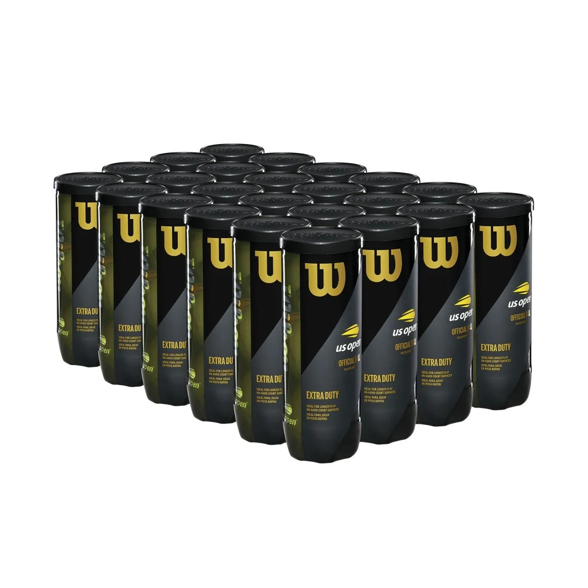 Wilson US Open Extra Duty Tennis Balls - 24 Can Case