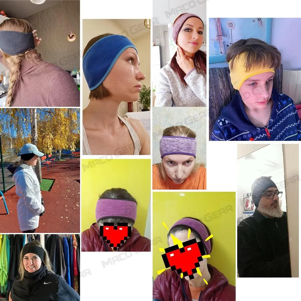 Winter Sport Sweatband, Warm Headband Thermal Fleece
