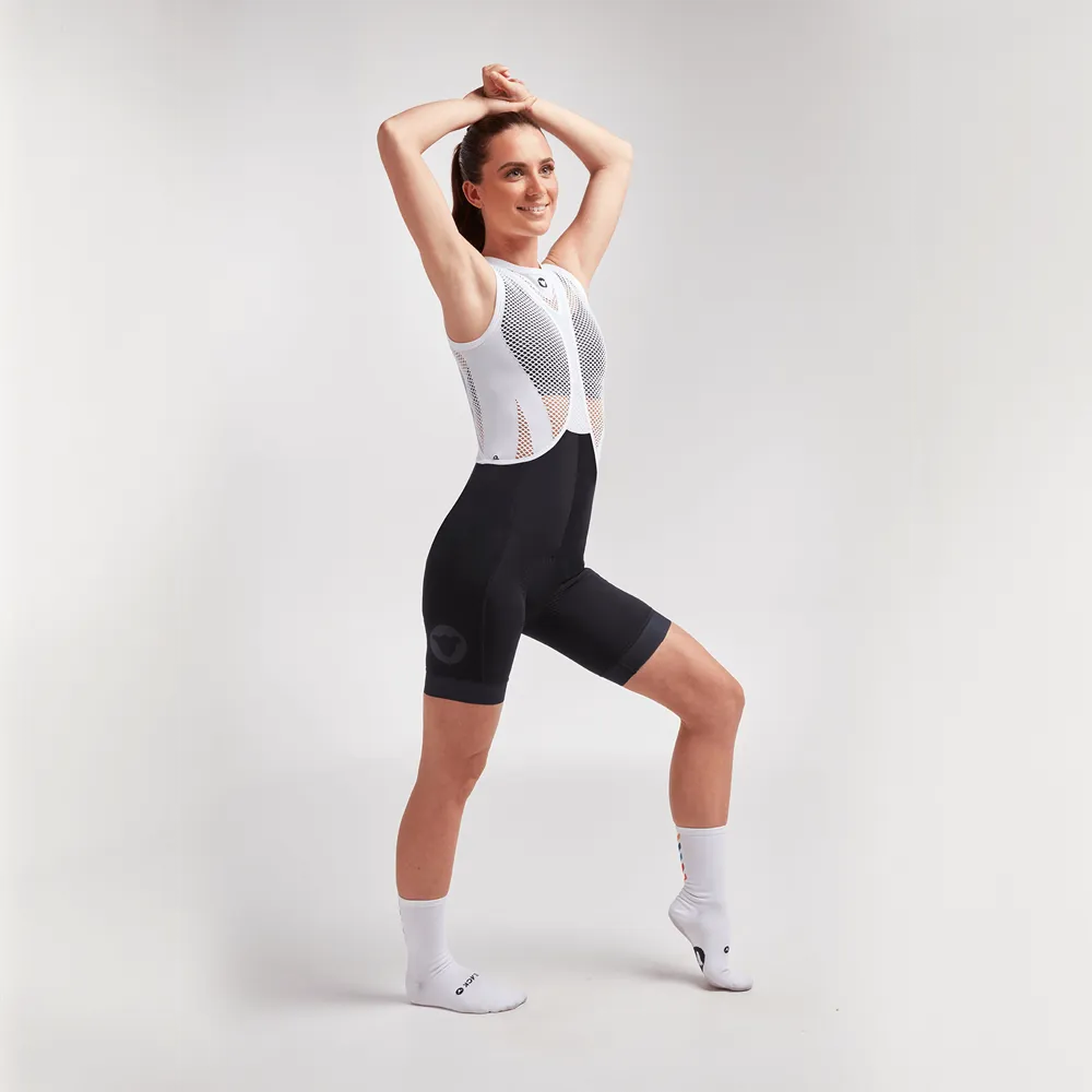 Women's Essentials Team Regular Short Bib 2.0 - Black on Black