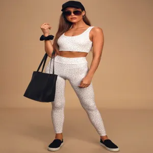 Yoga Fitness Female Leopard Print High Elastic Fitness Sports Suit trendy