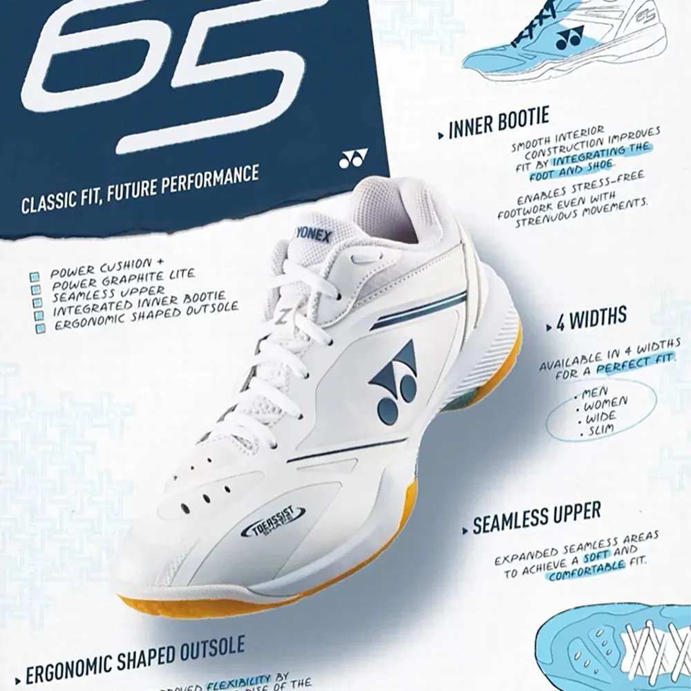 Yonex 2025 Power Cushion 65Z4 Wide Badminton Shoes (White)