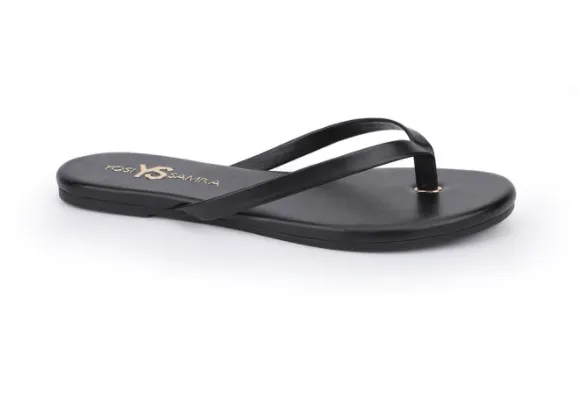 Yosi Samra Rivington Leather Flip Flop - Black