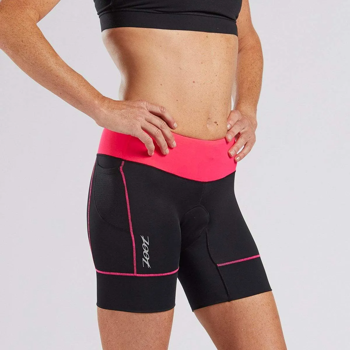 ZOOT WOMENS CORE TRI 6" SHORT - Neon Pink (Blush)